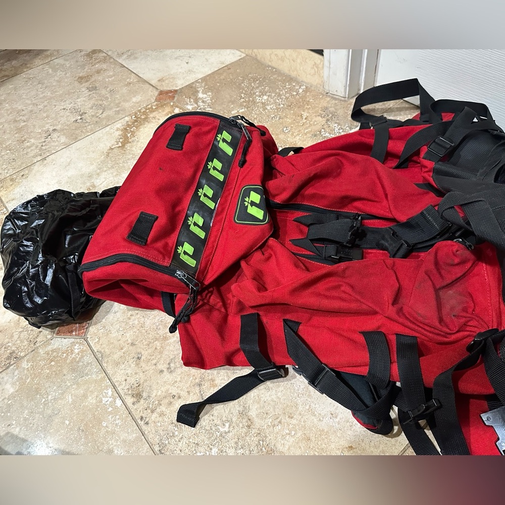 Red Backpacking Backpack With 4 Pockets, Internal… - image 6